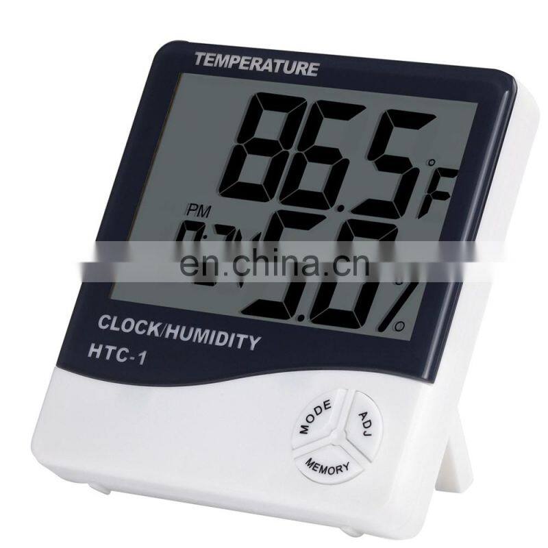 HTC-1 Digital LCD Electronic Thermometer Humidity Meter Hygrometer Weather Station Indoor With Alarm Clock