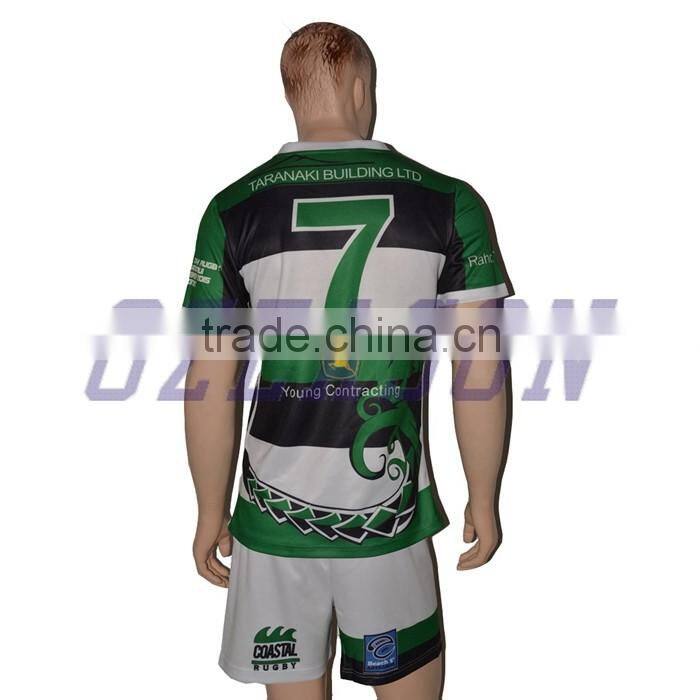professional producing 100% polyester rugby practice jersey made in China