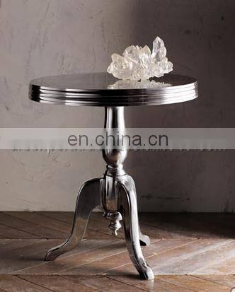 hamerred shiny polished metal stool