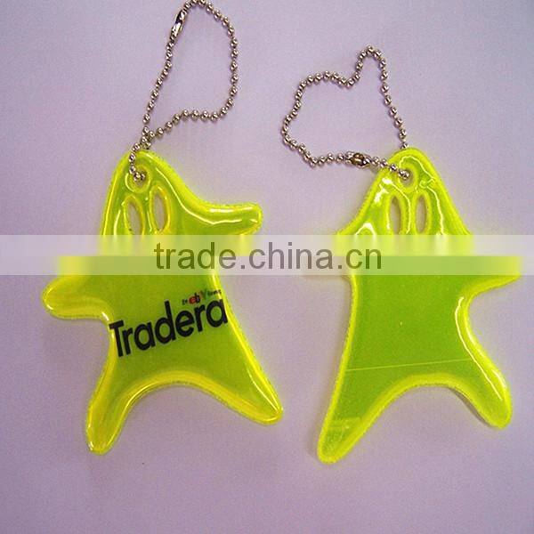 2016 Custom made printing soft PVC reflective keychain / reflective keychain light