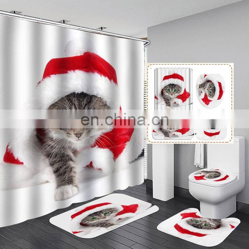 Luxury Famous Brand Latest Linen Custom Bathroom Shower Curtain and Rugs