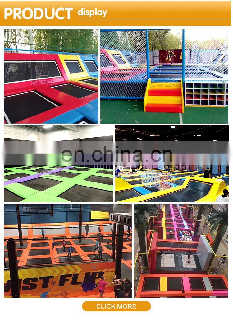 Children trampoline park with donuts slide Indoor children playground trampoline