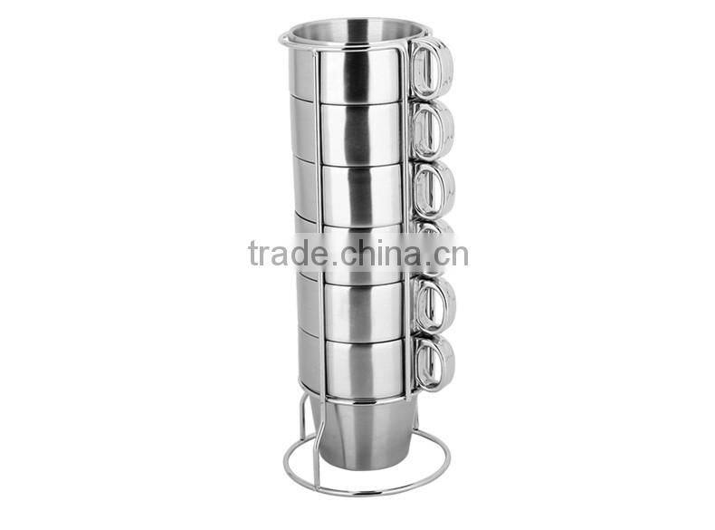 stainless steel travel mug/ 7pcs tea cup drinking water coffee mug set