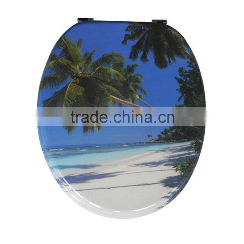 Decorated color wc polyresin seat cover resin sea shell toilet seat cover