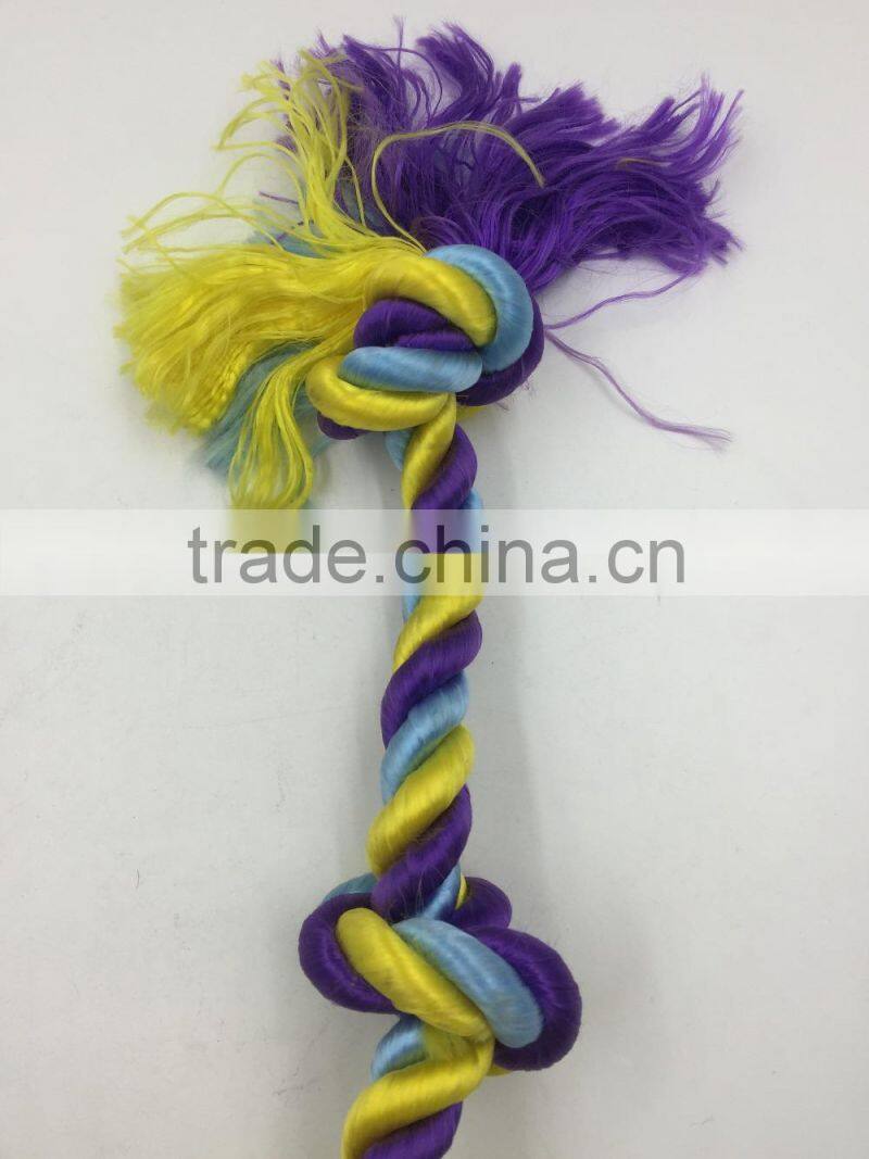 Pet product cotton rope rubber ball toy for dog