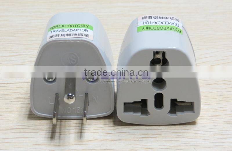 Manufacturer directly supply Universal to USA Plug Adapter with Ground Plug, 3 pin Universal AC USA Travel Adapter