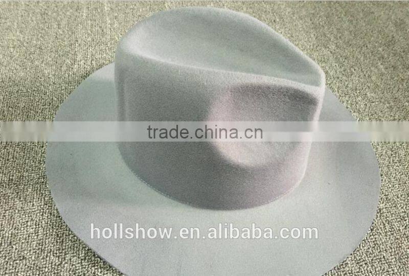 Wholesale Promotional Gift Star Style Wide Brim Wool Felt Fedora Sun Cap