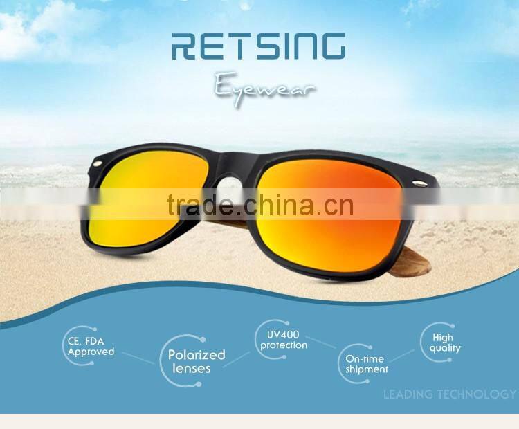 Fashion accessory skateboard wooden sunglasses with plastic frame