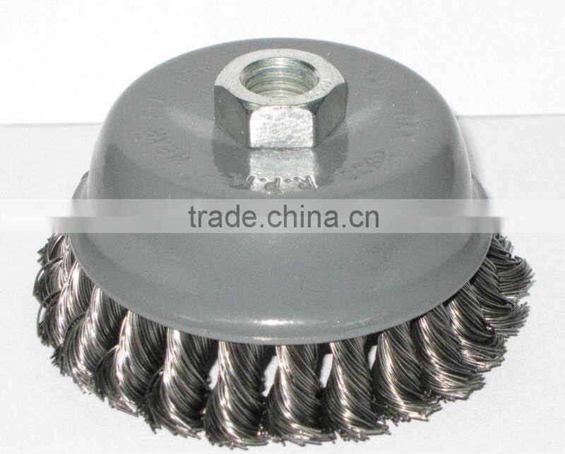 twisted knot wire cup brush,CEPILLO DE COPA ENTORCHAD