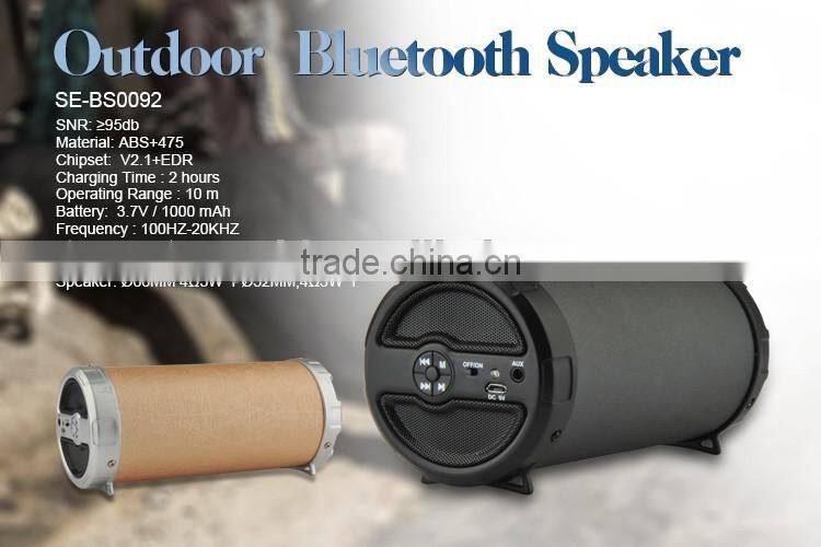 Mini Size Tube Portable Outdoor Wireless Bluetooth Speakers with PU leather