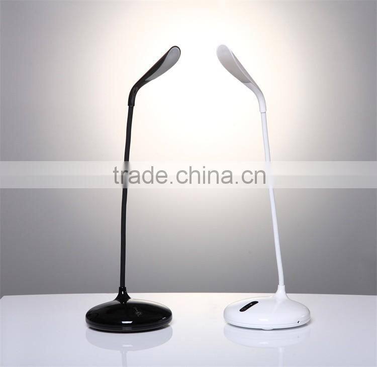 JK853 Gooseneck battery led table lamp, rechargeable led desk lamp usb charging