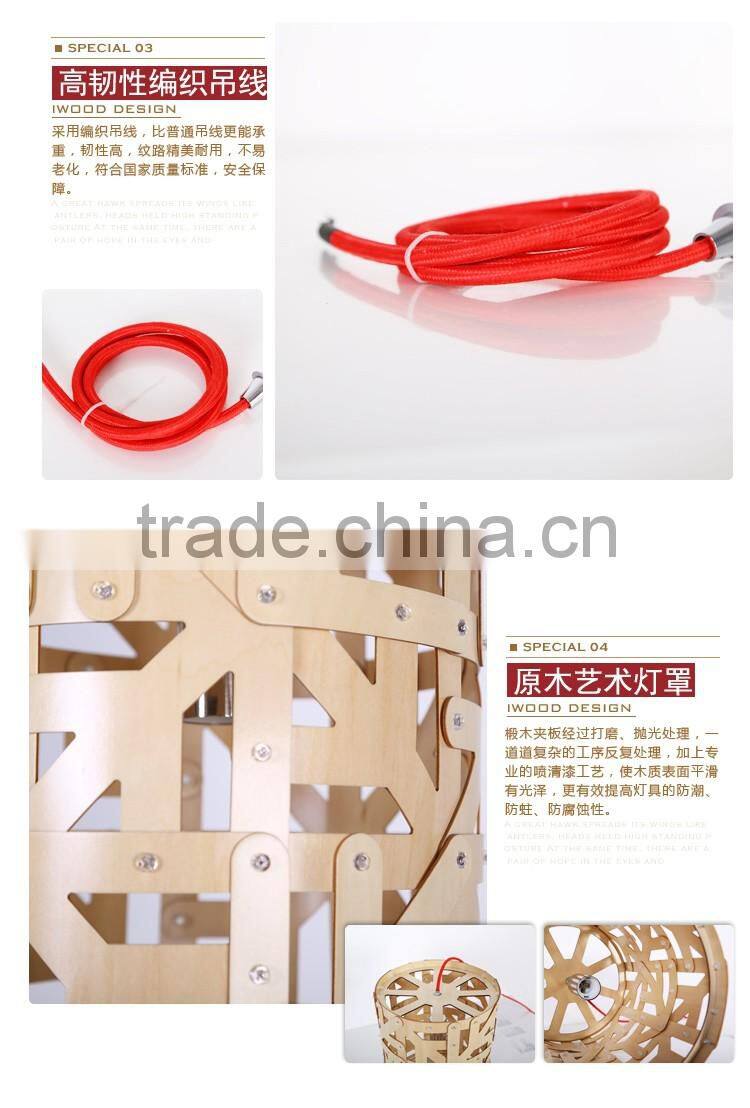 LED pendant Light JK-8005B-22 Home indoor lighting wooden frame fancy industrial hanging pendant light