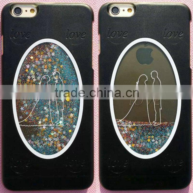 Flowing Sand Dynamic Liquid Glitter Bling Star Clear Hard Case for iPhone 6