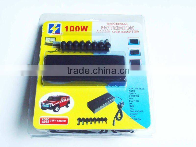 100w universal car and home laptop adapter with USB port