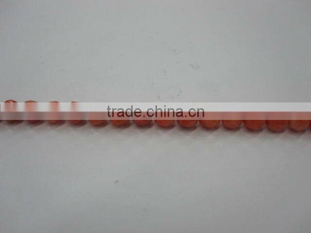 Bamboo Coral faceted round beads