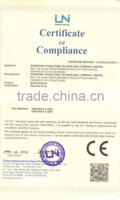 High sensitivity walk through metal detector scanner gate with 6 detecting zones