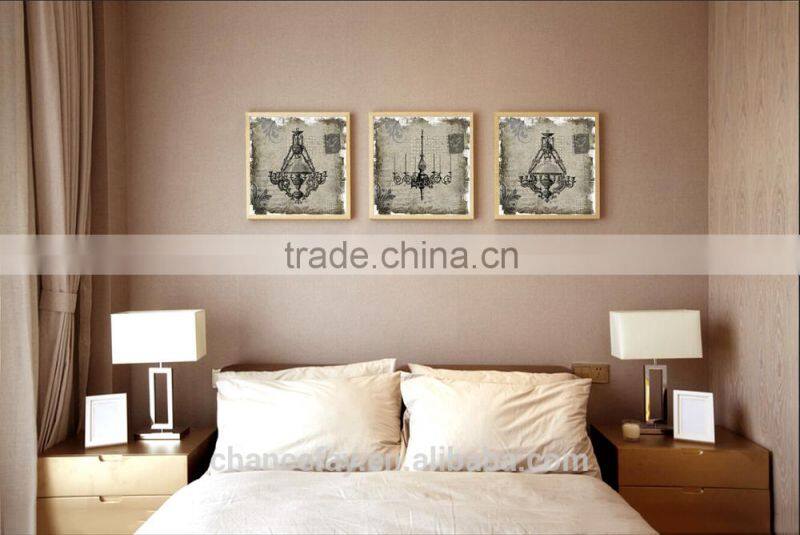 2016 Vintage Style Linen Canvas Print Light Modern Canvas Wall Art living room decoration 3 pannel set