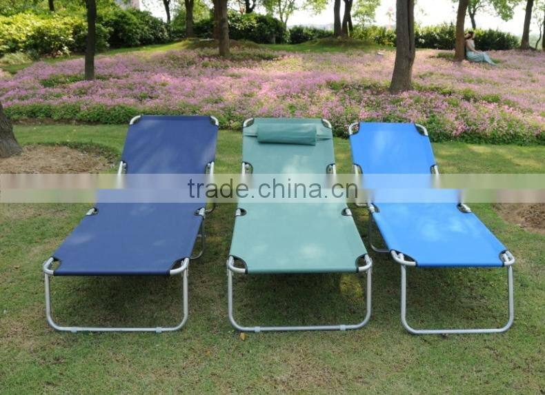 Outdoor portable metal foldable camp chair bed