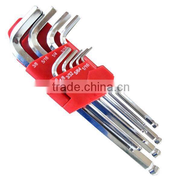 9 pieces SAE Hex Key Set Chrome vanadium