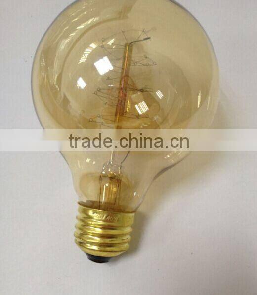 retro Edison style bulb light lamp with reflection amber glass shell