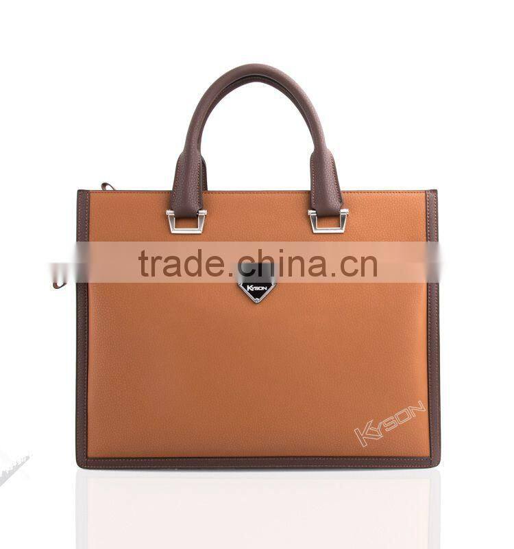 Alibaba wholesale brown top quality men leather shoulder bag branded handbag
