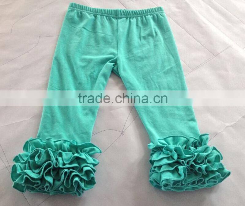 Trendy Cotton Triple Ruffles Legging Tight Pants Tube Baby Icing Ruffle Pants