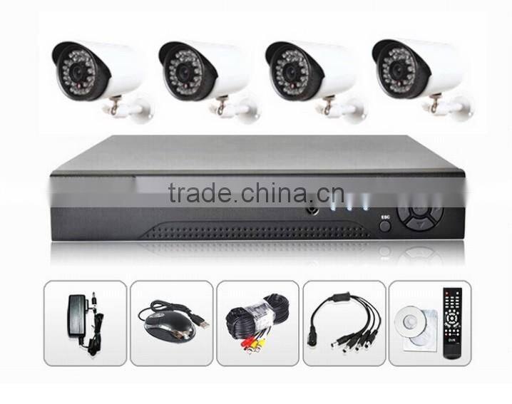 low cost HD 720P Bullet camera h.264 P2P 4ch AHD DVR KIT