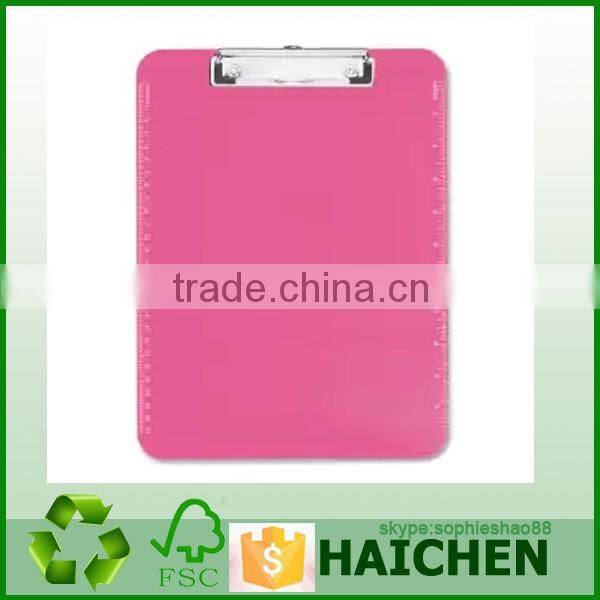 Neon Pink Transparent Plastic Clipboard, 9" x 12.5"