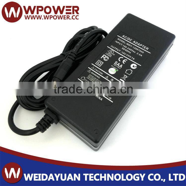 black power supply 12 volt 7 amp with UL CE 12v 7a