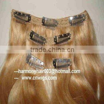 BEST remy hair extension clip on blonde color