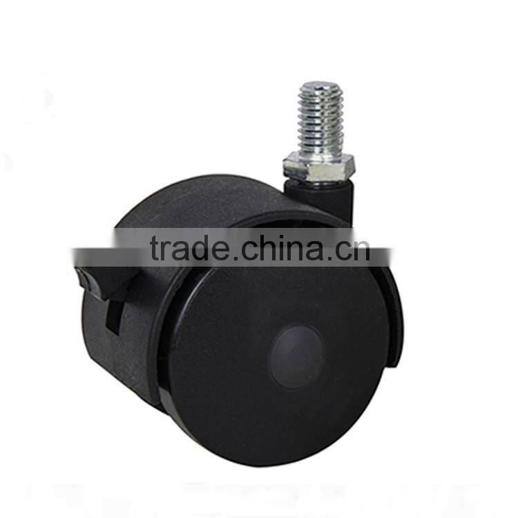 2016 newly-designed 2-inch black thread stem nylon swivel rivet caster wheels with brake