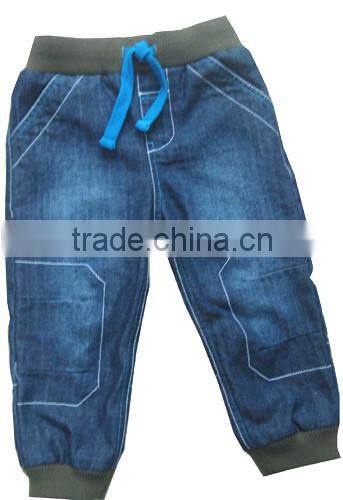baby clothes wholesale price folded lycre cuff baby boy denim pants