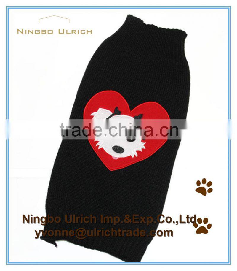 M50 acrylic knit fashion christmas applique deer dog sweater