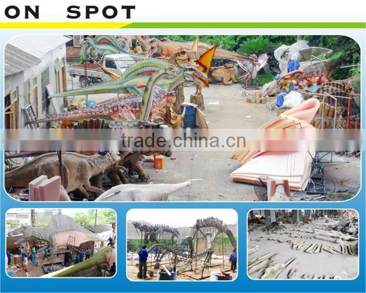 Theme park coin operated animatronic walking dinosaur rides