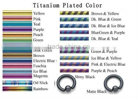 Hot Sale 316L Stainless Steel Titanium Plated Spider Body Jewelry