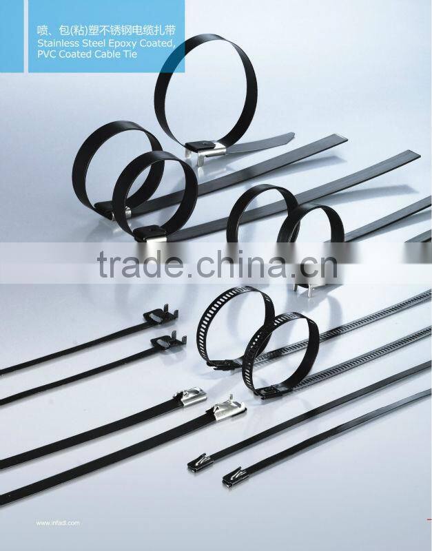 pvc coated cable tie size from 150mm to 1000mm metal material
