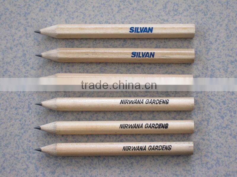 3.5" hexagonal / round shape sharpened 2.0mm HB lead promotion natural wood golf pencil