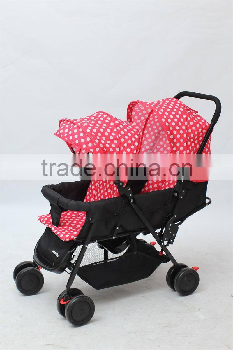 Foldable fashion twins baby stroller/baby carriage/pram/baby carrier/pushchair with new design