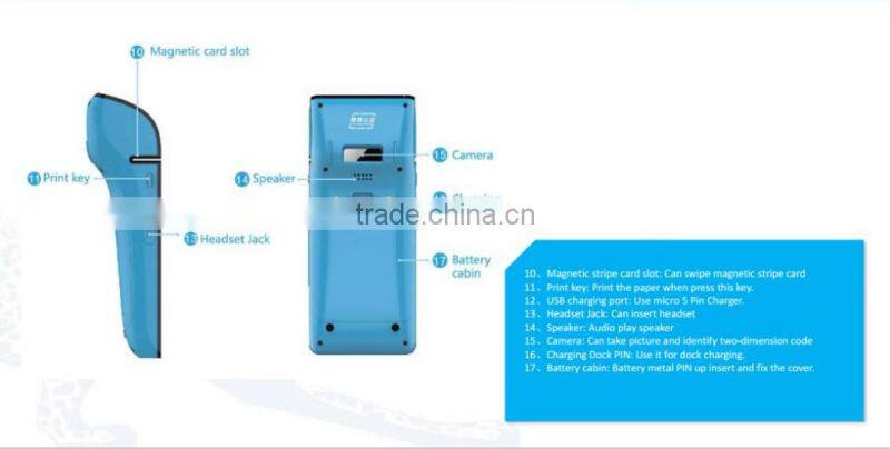 6 inch mini mobile android POS with EMV certification