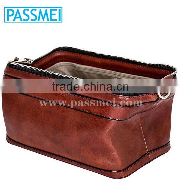 Travel Kit Men's Genuine Leather Wash Bag, Travel Accessories Toilet Bag for Men