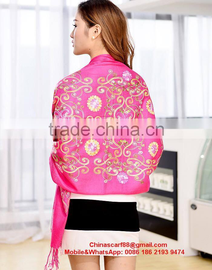 Wholesale embroidered cashmere scarves