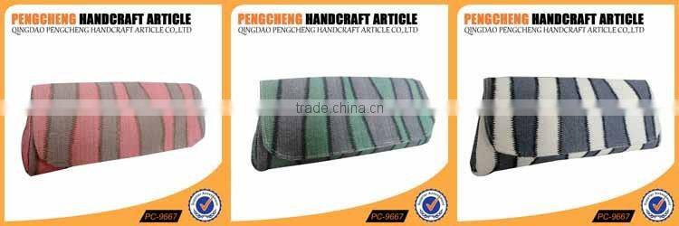 Party small bag paper straw and polyester material stripe women clutch bag