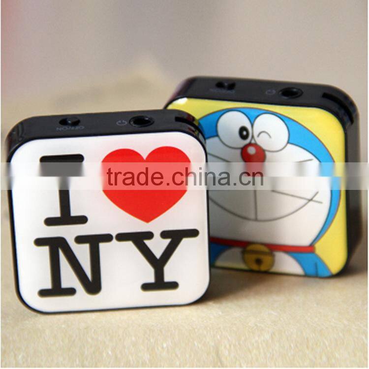 cheap bulk square shaped mini mp3, cartoon music box mp3 players
