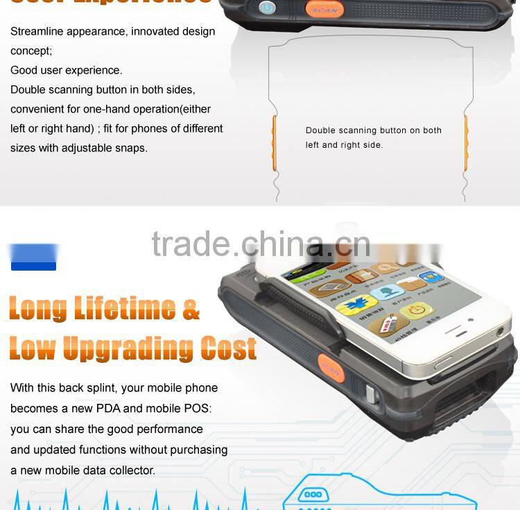 2015 NEW Portable 1D 2D Android Bluetooth RFID Reader for Tablet and All Phones