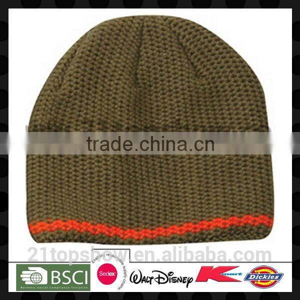 Newly different design acrylic beanie winter knitted cap