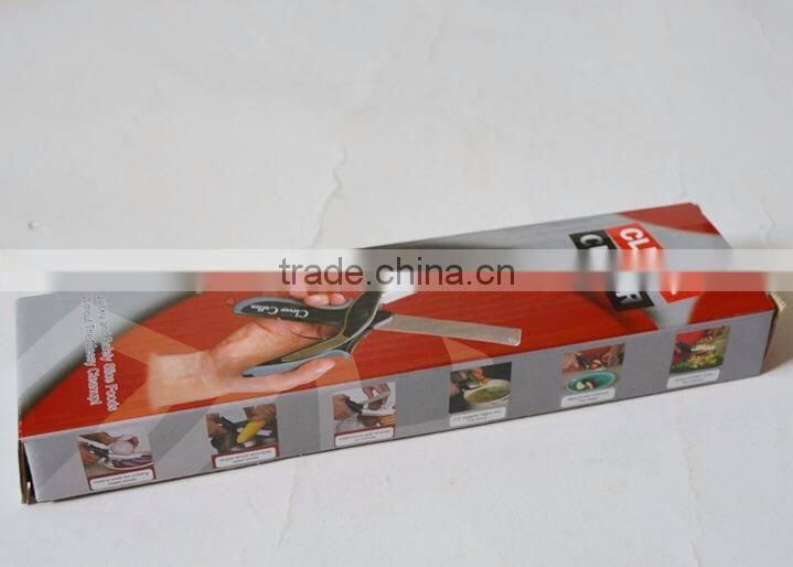 factory wholesales Stainless Steel Clever Cutter 2-in-1 Knife;Chopping Knife Cutting Board Clever Cutter Kitchen Scissor