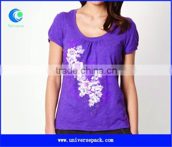 viscose spandex three quarter sleeve t shirt from factory wholesale