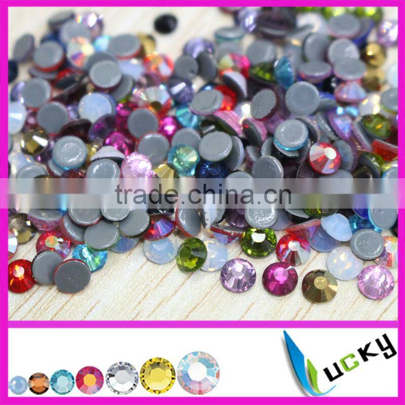 Factory price A+ quality DMC flat back hotfix faux diamant iron on strass cristal beads
