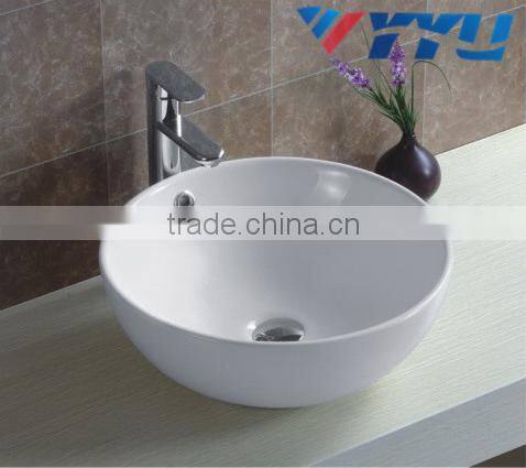 ceramic bathroom art basin round shape single hole white clear hot sale wc art basin YB001