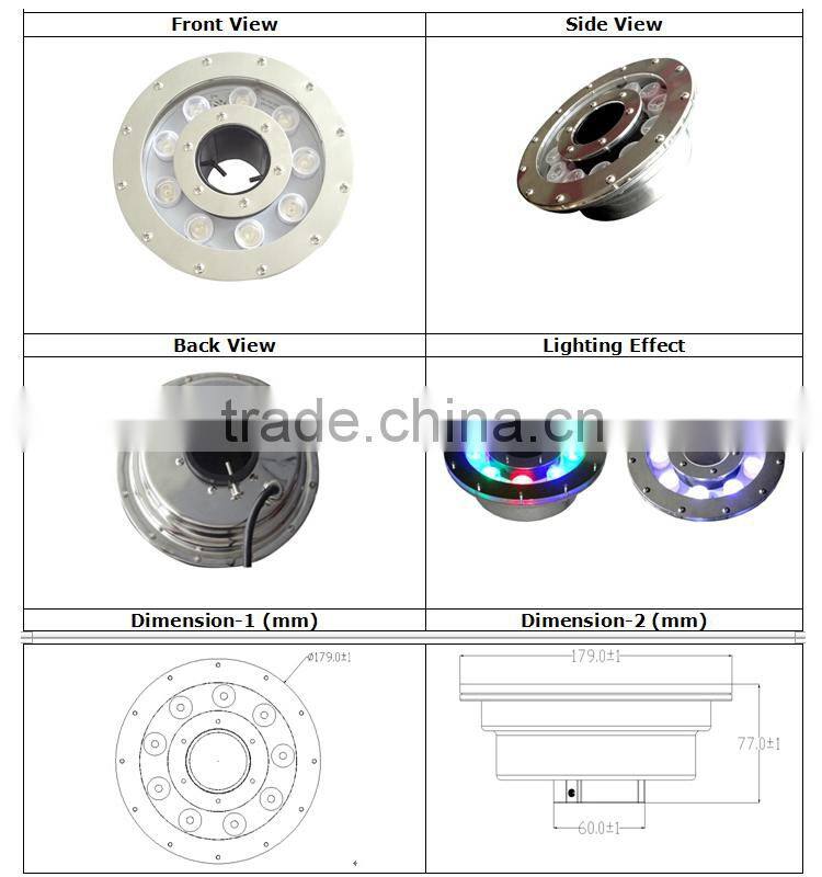 Remote / DMX / WiFi control LED Fountain Light 9W 12W